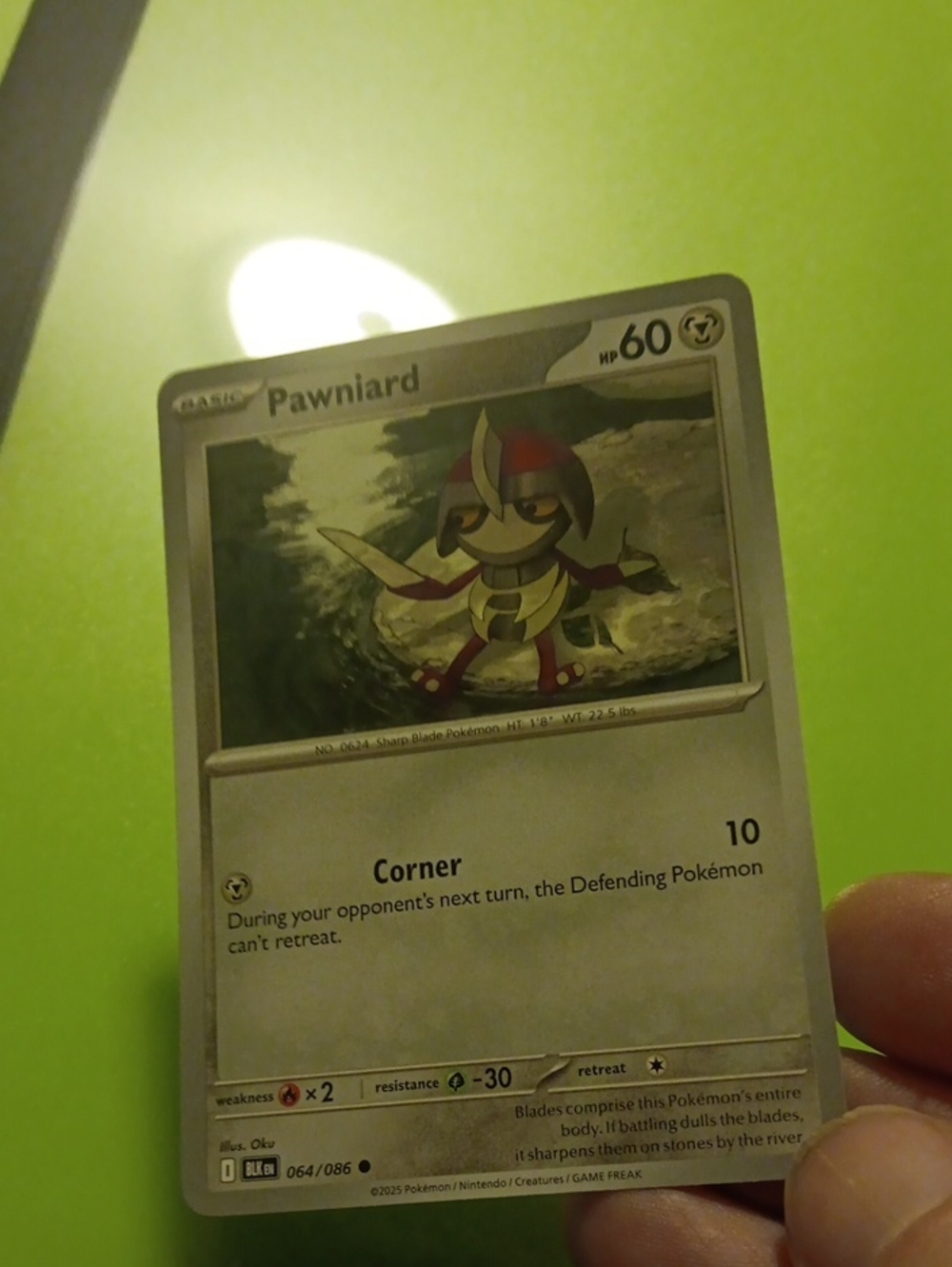 Pokemon Pawniard Trading Card - Silver, Red, Yellow